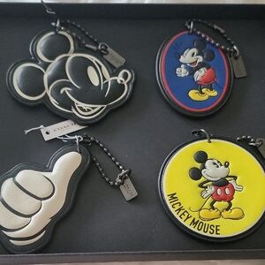 Coach X Disney Set Of 4 Mickey Mouse Bag Charm Set